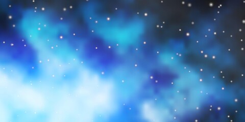 Naklejka na ściany i meble Dark BLUE vector texture with beautiful stars. Blur decorative design in simple style with stars. Theme for cell phones.