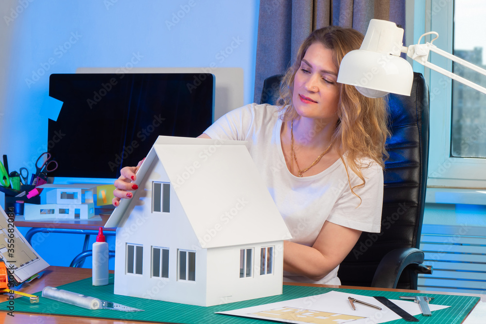 Poster models of buildings to order. custom 3d mockup. create three-dim
