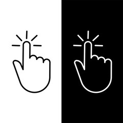 Fototapeta premium Hand clicking vector icon. Pointer Icons for design projects. Clicking finger on white background.