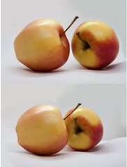 
Beautiful ripe apples close-up isolated on a white background