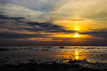 Obraz premium Sonnenuntergang Nordseeküste Germany