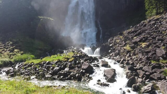 Waterfall near by the Waterfall Latefossen of Odda in Norway