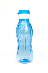 Blue Tupperware Water Bottle isolated on white background