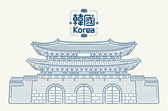 recommend clip art: Vector illustration of Korean traditional architecture