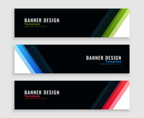 Fototapeta premium modern dark business banners set in three colors