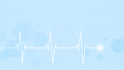 healthcare and medical background with heartbeat line