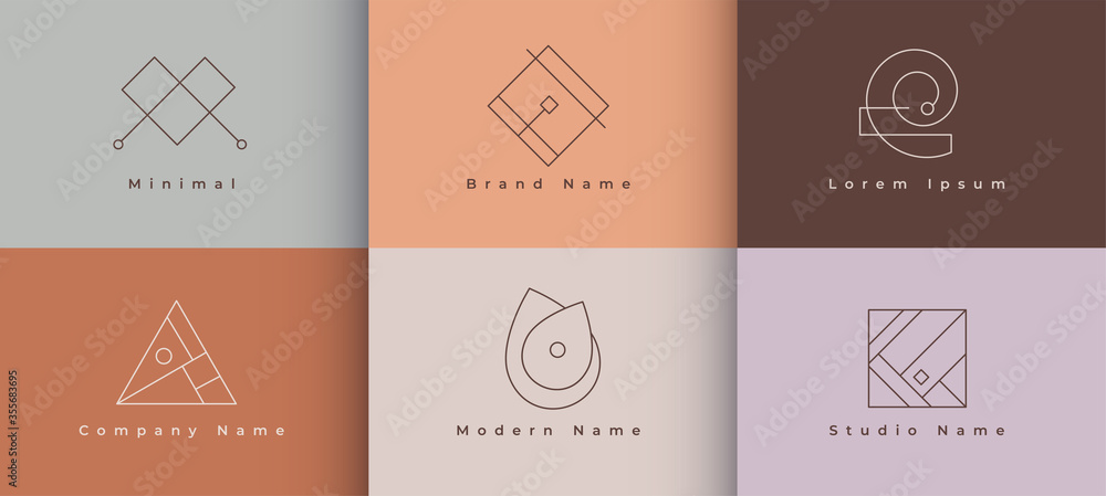 Wall mural minimal logo collection in geometric style design