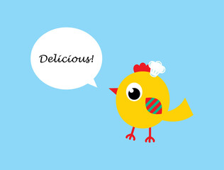 cute little chicken chef cartoon vector
