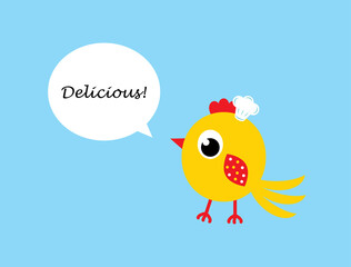 cute little chicken chef cartoon vector
