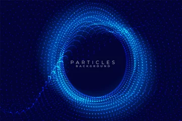 Fotobehang circular particles technology background with text space © starlineart