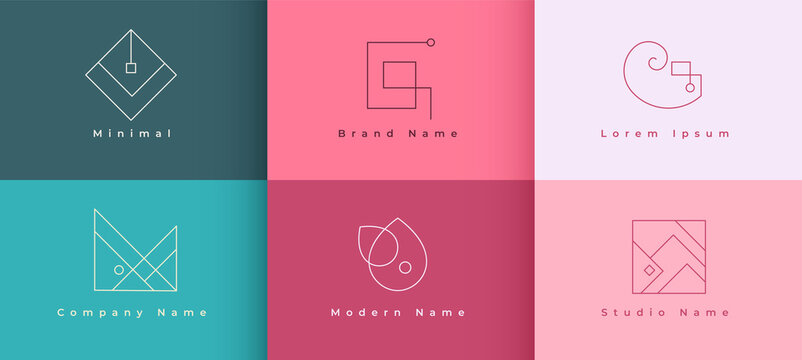 Logo Designs Concept Set In Minimal Style