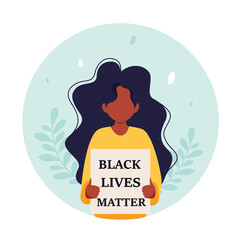 Black lives matter. Racial inequality concept. Stop racism. Vector illustration in flat style