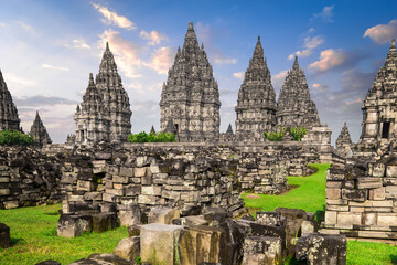 Ancient ruins of Prambanan Hindu temple. Java, Indonesia