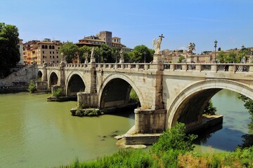 Fototapeta na wymiar St Angelo Bridge in Rome
