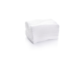 Cotton pads isolated on white background.
