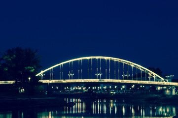 Fototapeta na wymiar Night cityscape in Győr, Hungary