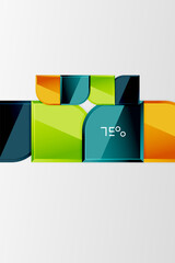 Glossy glass squares with round elements geometric composition. Abstract geometric background with 3d effect composition For Wallpaper, Banner, Background, Card, Book Illustration, landing page