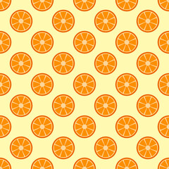 Seamless background of Orange fruit. Orange flat style. Vector illustration.