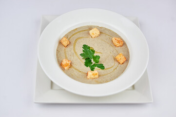A bowl of food on a plate