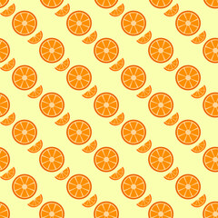 Seamless background of Orange fruit. Orange flat style. Vector illustration.