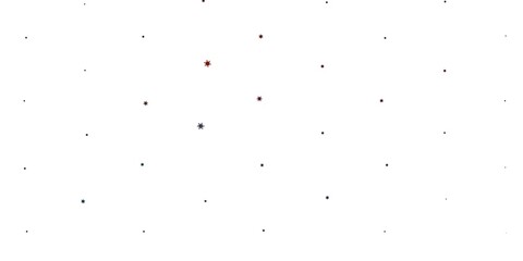 Light blue, red vector background with covid-19 symbols.