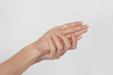 applying hand cream on dry hands with eczema