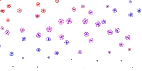 Light Blue, Red vector natural backdrop with flowers.