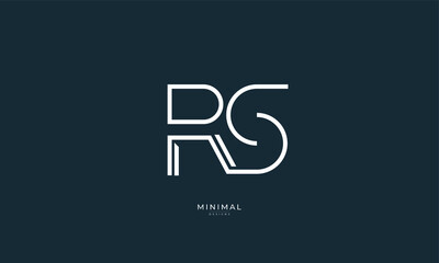 Alphabet letter icon logo RS