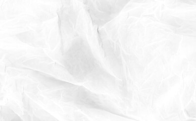 White abstract background. Wrinkled silk texture. Glossy distressed paper surface.