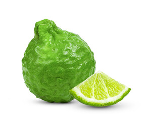 bergamot or kaffir on white background