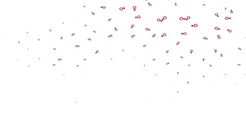 Light Blue, Red vector pattern with feminism elements.