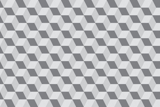 Gray repeat cube background with abstract seamless textured pattern
