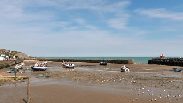 English harbor at low tide