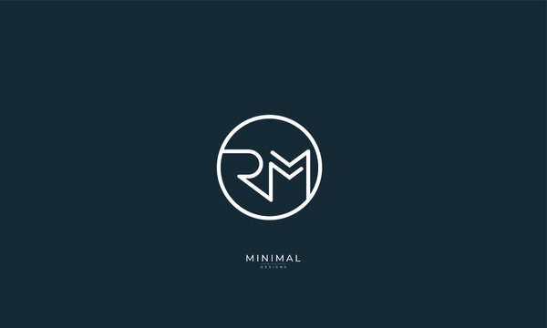 Alphabet letter icon logo RM
