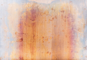 Weathered abstract background. Rusted wall. Orange blue old grunge surface.