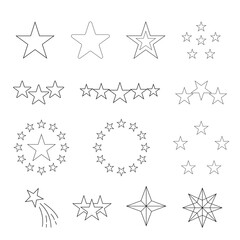 vector star icons set with easy editable. Vector illustration