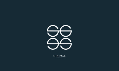 Alphabet letters icon logo SG