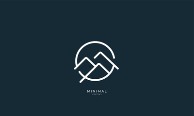 a line art icon logo of a Mountain