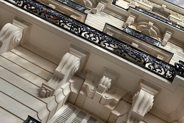 Stoned facade of a French mansion 