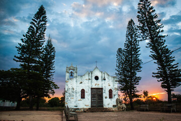 church at sunset