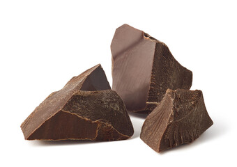Broken dark chocolate pieces