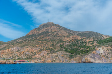 Castle of San Julian on a hill at Cartagena, Spain