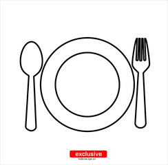 spoon and fork icon.Flat design style vector illustration for graphic and web design.