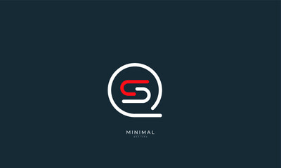 Fototapeta premium Alphabet letters icon logo QS or SQ