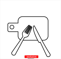 spoon and fork icon.Flat design style vector illustration for graphic and web design.