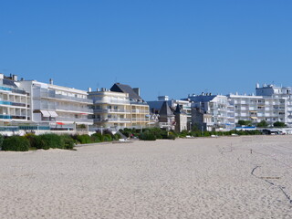 Fototapeta na wymiar French houses at le Pouliguen a small city right near the sea. (may 2020)