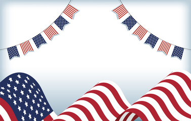 Obraz premium Usa flag and banner pennant vector design