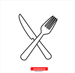 spoon and fork icon.Flat design style vector illustration for graphic and web design.