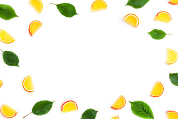 Zucker-Zitrusfrüchte isoliert als Rahmen