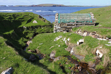 Old, abandoned ruin of a crofter's cottage on the Shetland Isles, Scotland © David